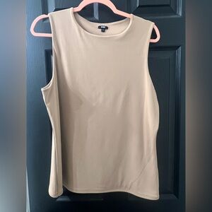 Express Beige Sleeveless Body Contour Top
